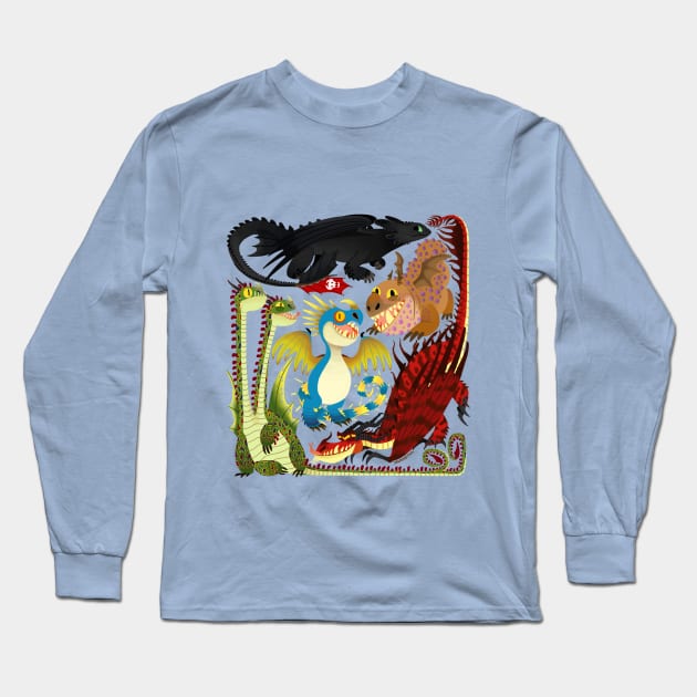 HTTYD- Toothless and the Dragon Gang Long Sleeve T-Shirt by jasminetwil